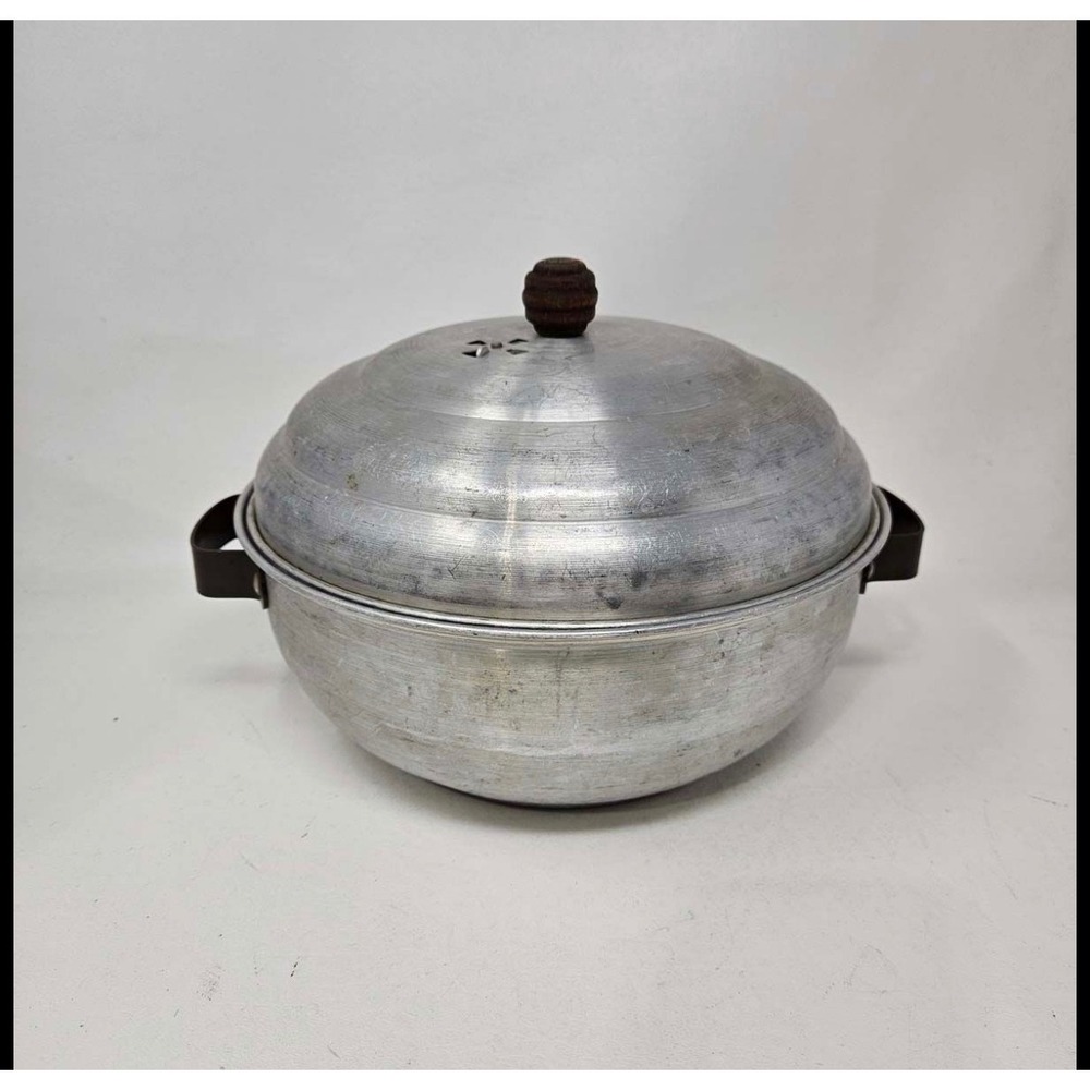 Vintage Pure Aluminum Steamer Pan Lid Wire Rack USA 9.5in Silver Mid Century